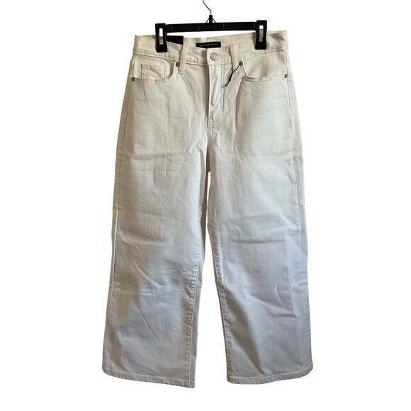 Banana Republic Wide Leg Cropped White Jeans - Size 2P NEW - Picture 1 of 6